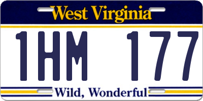WV license plate 1HM177