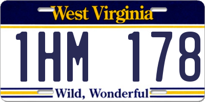 WV license plate 1HM178