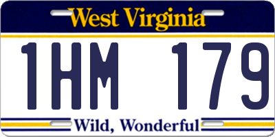 WV license plate 1HM179