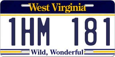 WV license plate 1HM181