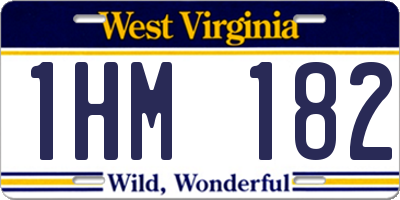 WV license plate 1HM182