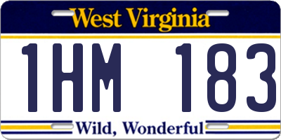 WV license plate 1HM183