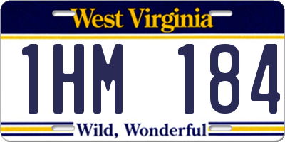 WV license plate 1HM184