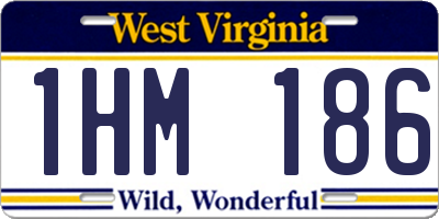 WV license plate 1HM186