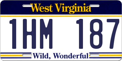 WV license plate 1HM187