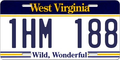 WV license plate 1HM188
