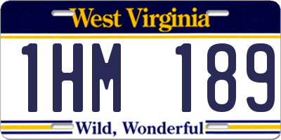 WV license plate 1HM189