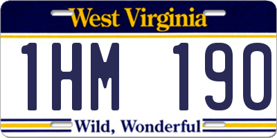 WV license plate 1HM190