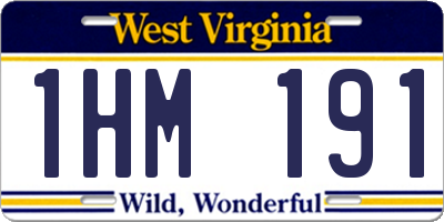 WV license plate 1HM191