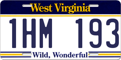 WV license plate 1HM193