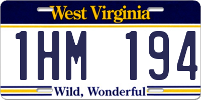 WV license plate 1HM194