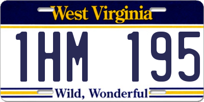 WV license plate 1HM195