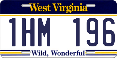 WV license plate 1HM196
