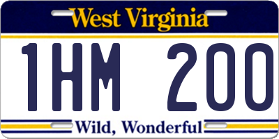 WV license plate 1HM200