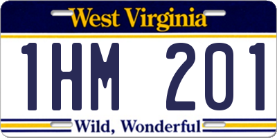 WV license plate 1HM201