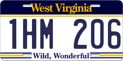 WV license plate 1HM206