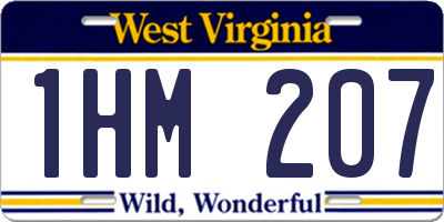 WV license plate 1HM207