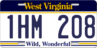 WV license plate 1HM208