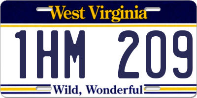 WV license plate 1HM209