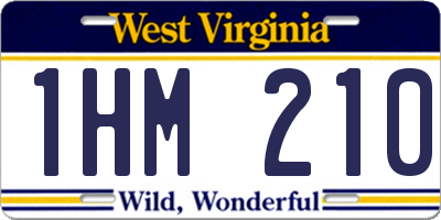 WV license plate 1HM210
