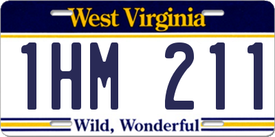 WV license plate 1HM211