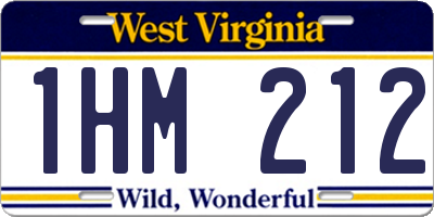 WV license plate 1HM212