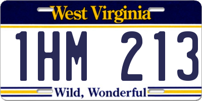 WV license plate 1HM213