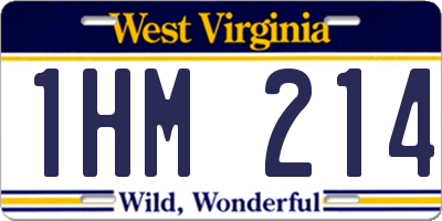 WV license plate 1HM214