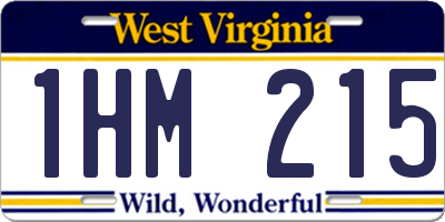 WV license plate 1HM215