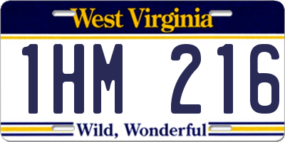 WV license plate 1HM216