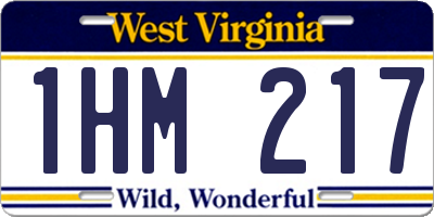 WV license plate 1HM217
