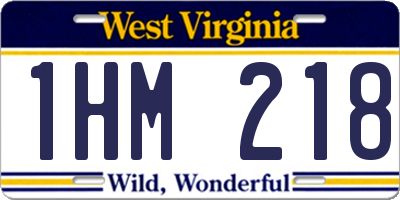 WV license plate 1HM218