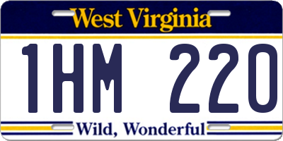 WV license plate 1HM220