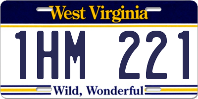 WV license plate 1HM221