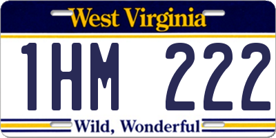 WV license plate 1HM222