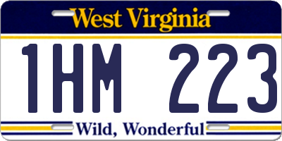 WV license plate 1HM223