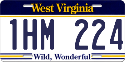WV license plate 1HM224