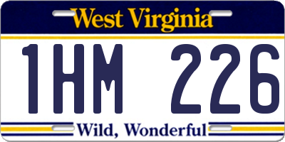 WV license plate 1HM226