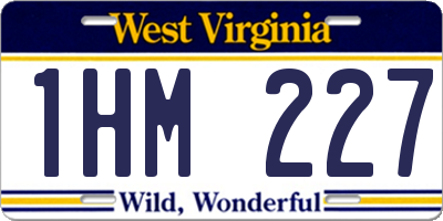 WV license plate 1HM227