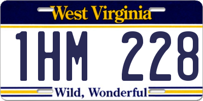 WV license plate 1HM228
