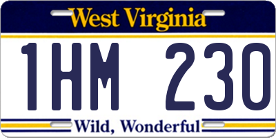 WV license plate 1HM230