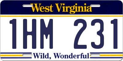 WV license plate 1HM231
