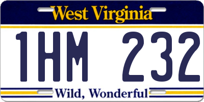 WV license plate 1HM232