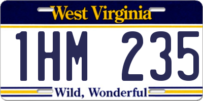 WV license plate 1HM235