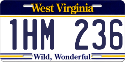 WV license plate 1HM236