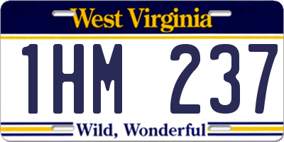 WV license plate 1HM237