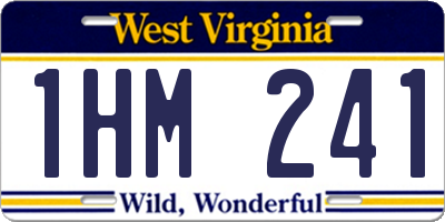WV license plate 1HM241