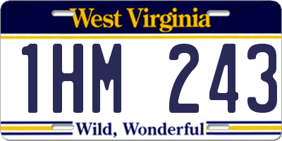 WV license plate 1HM243
