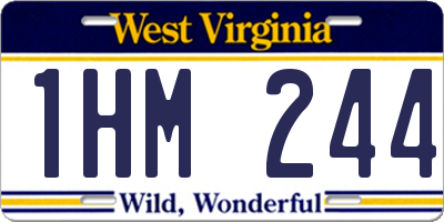 WV license plate 1HM244