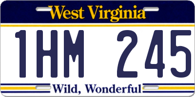 WV license plate 1HM245